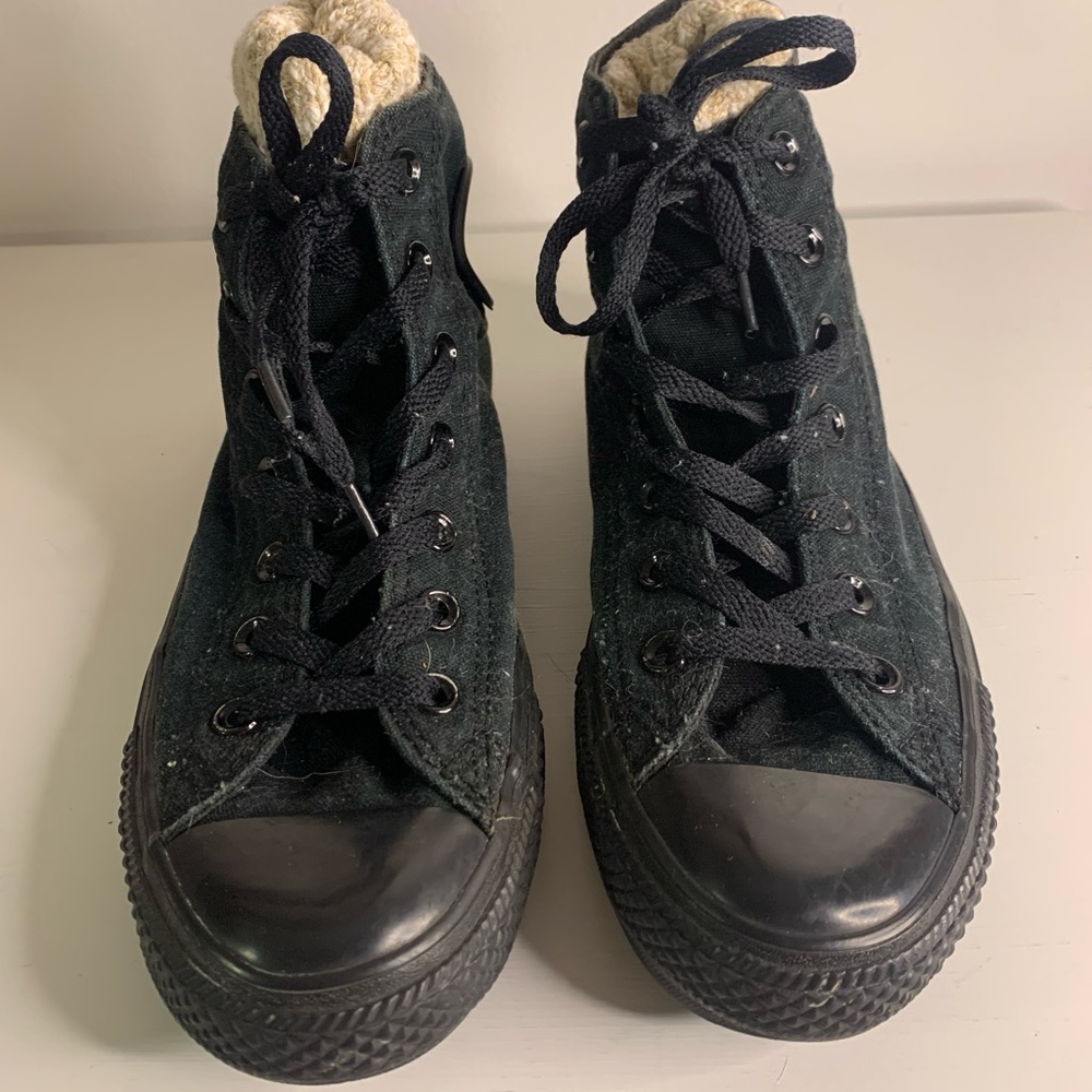 All Black Hightop Converse Chuck Taylors